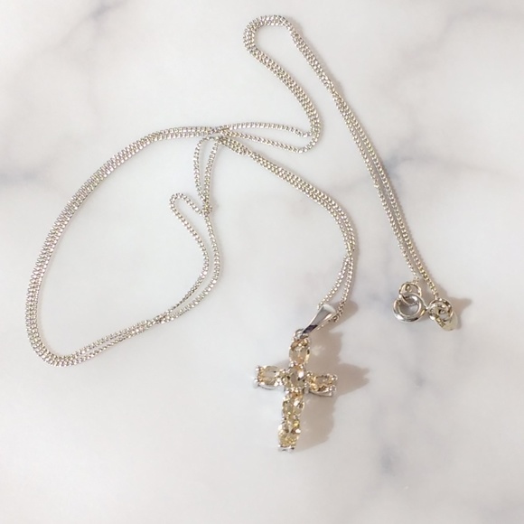 Imperial Topaz Cross Necklace - Picture 1 of 5